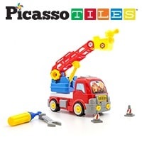 PicassoTiles Take-A-Part DIY Constructible Fire Truck