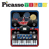 PicassoTiles 2-In-1 Educational Musical Piano and Drum Play Mat Combo Set