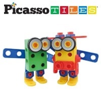 PicassoTiles 100 Piece Nuts & Bolts STEM Construction Set