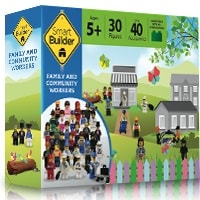 Smart Builder Toys 30 pcs Family and Community Workers Figure Set with accessories